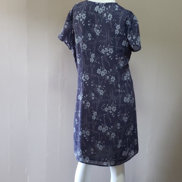 Laura Leigh Ltd M Dress Blue Floral Print - Picture 3 of 5